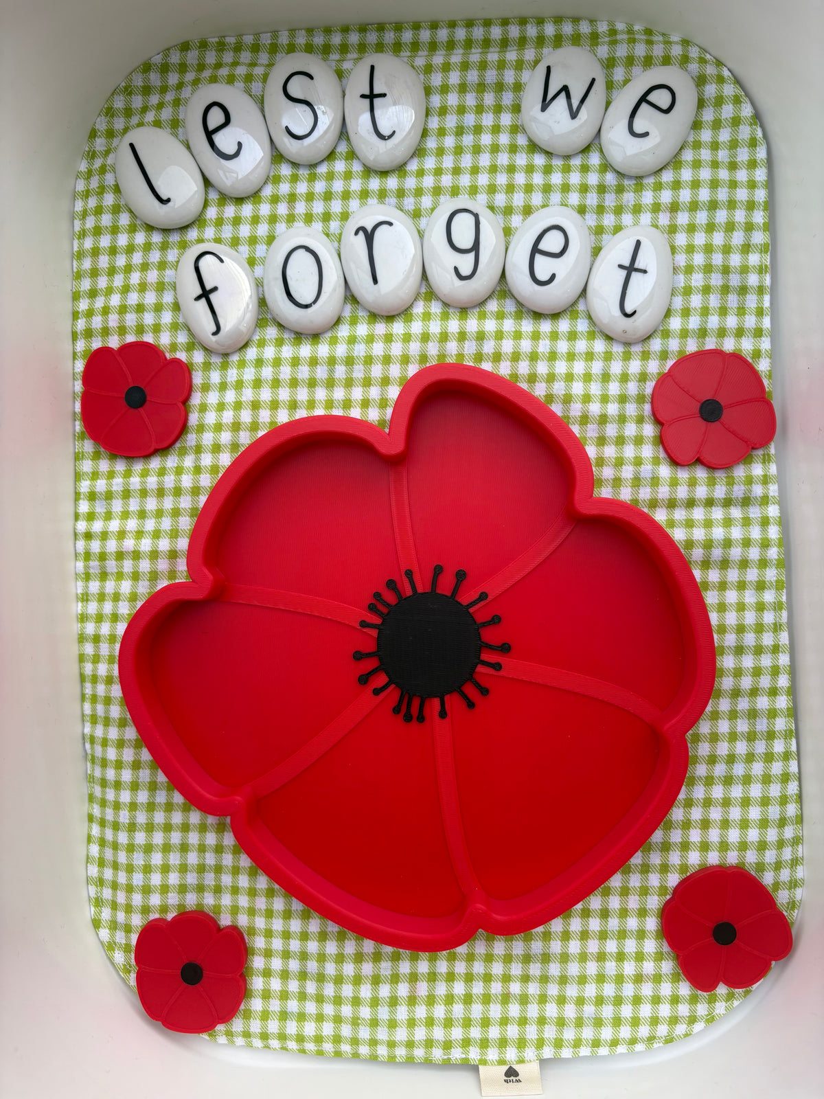 Remembrance Poppy Sensory Tray Large