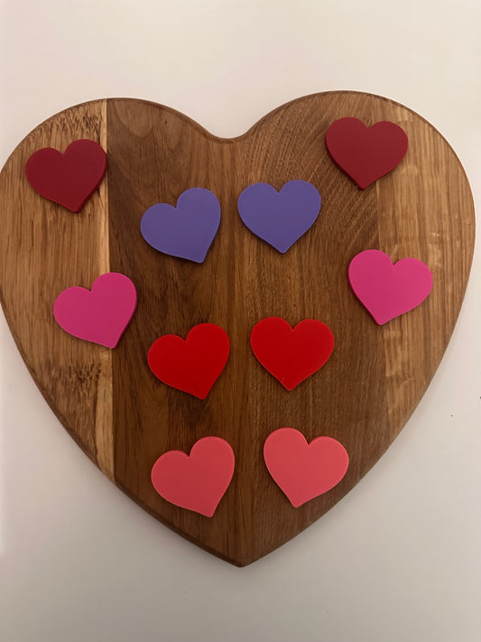 Heart Counting Tokens Set of 10