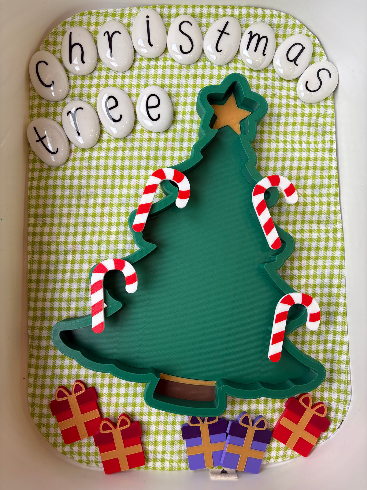 Christmas Tree Sensory Tray Large