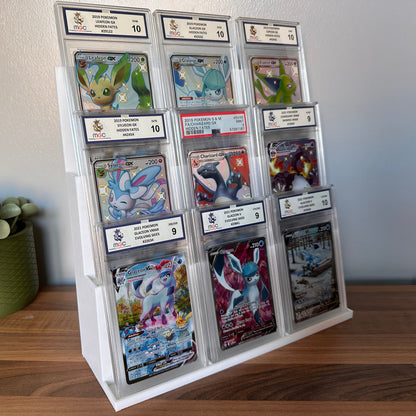 Pokemon Graded Card Display Stands Displays Up To 9 ACE PSA Graded Cards