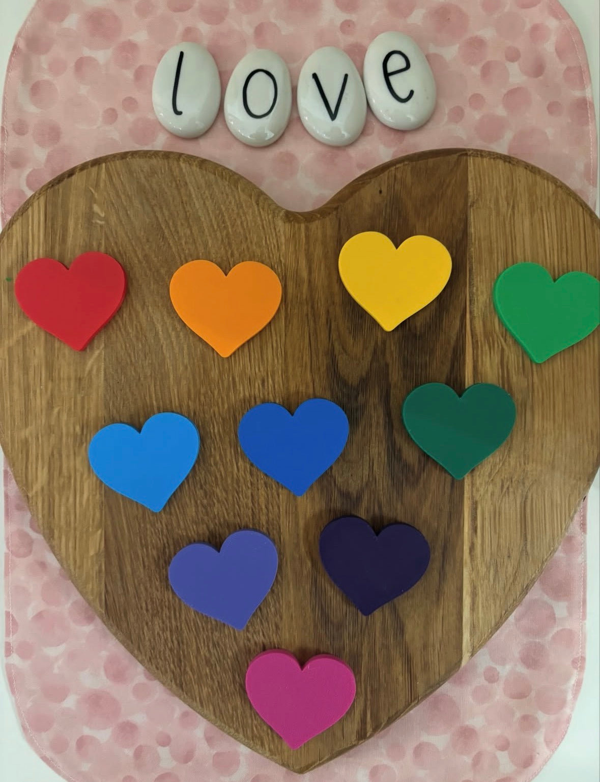 Heart Counting Tokens Set of 10