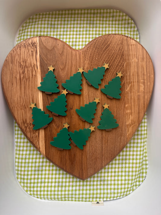 Christmas Tree Counting Tokens Set of 10