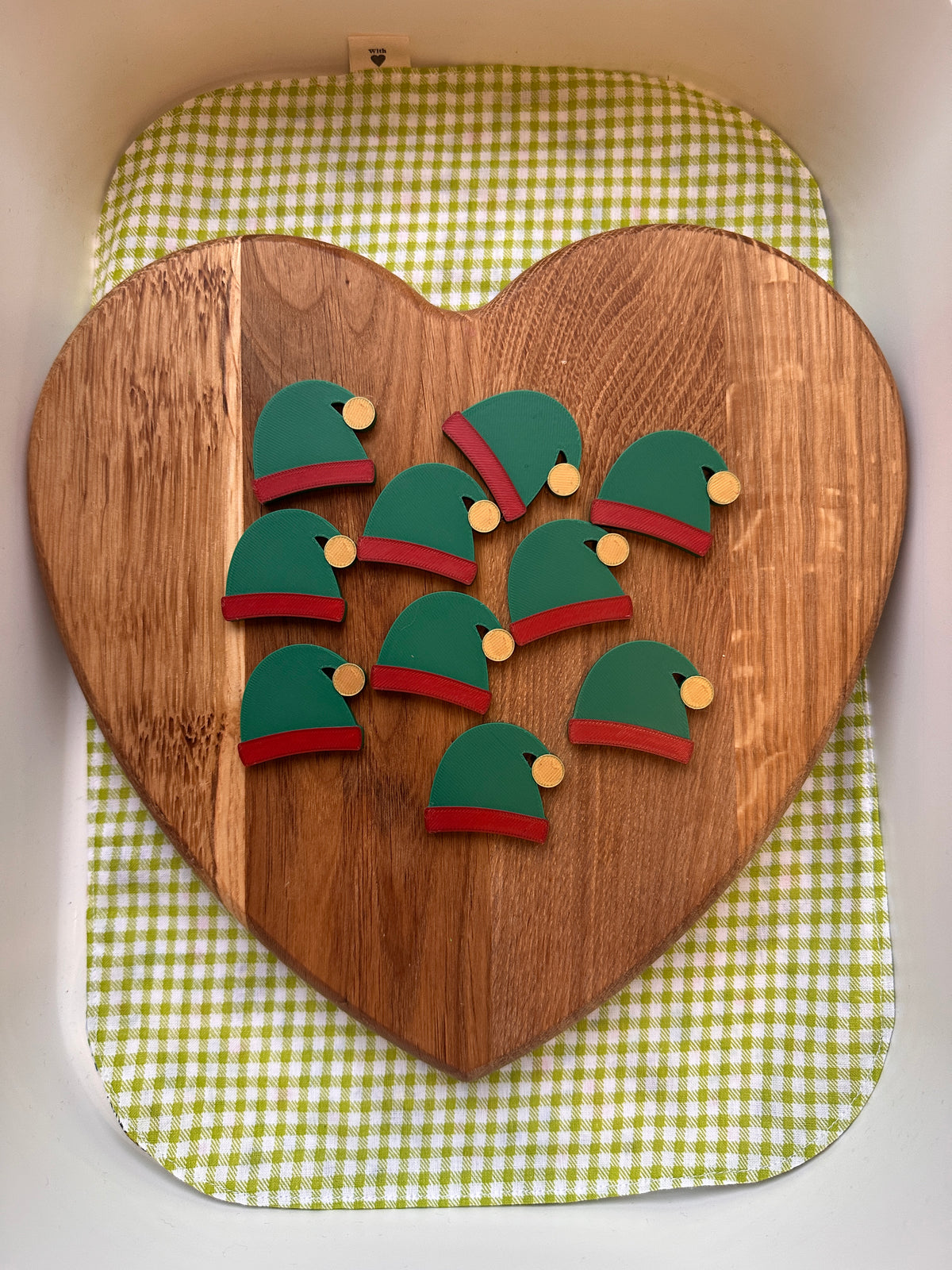 Christmas Hat Counting Tokens Set of 10