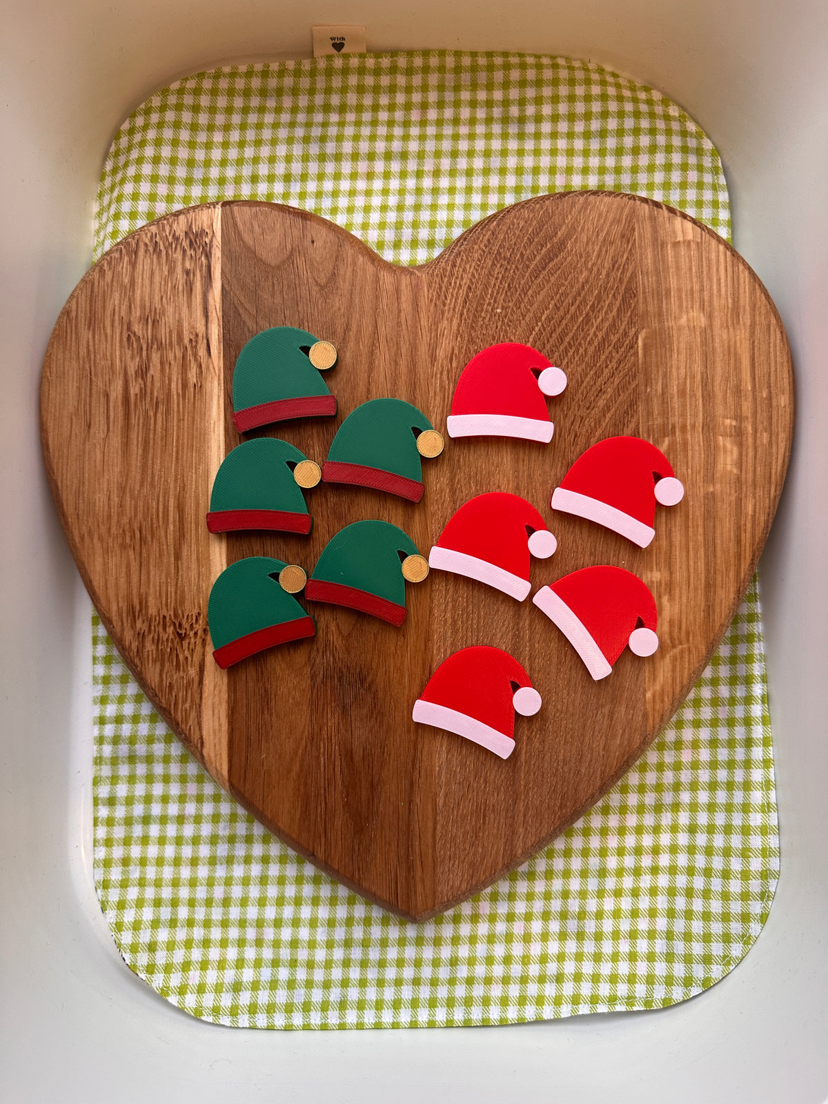 Christmas Hat Counting Tokens Set of 10